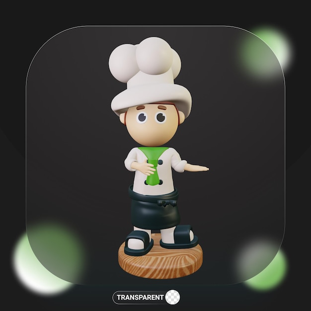 PSD 3d cute character chef profession