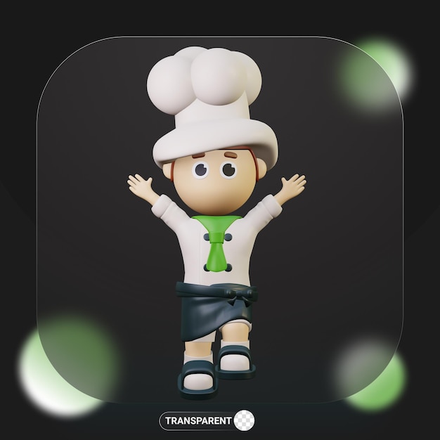 3d cute character chef profession