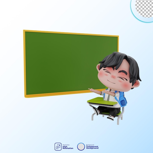 PSD 3d 귀여운 캐릭터 교육 그림