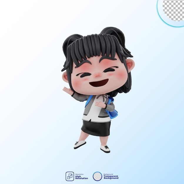 PSD 3 d かわいいキャラクター教育イラスト