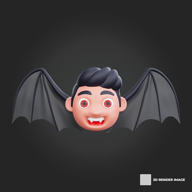 PSD 3d cute character halloween vampire scary design illustration