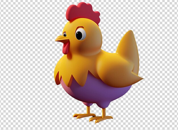 3d cute chicken clipart