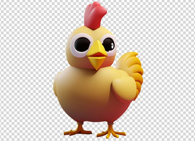 PSD 3d cute chicken clipart