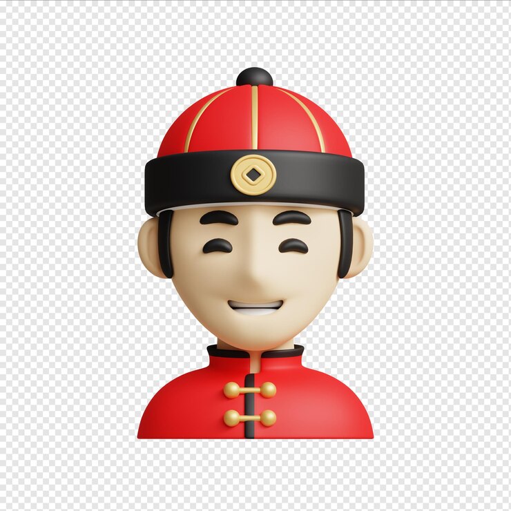 PSD милый китайский мальчик 3d