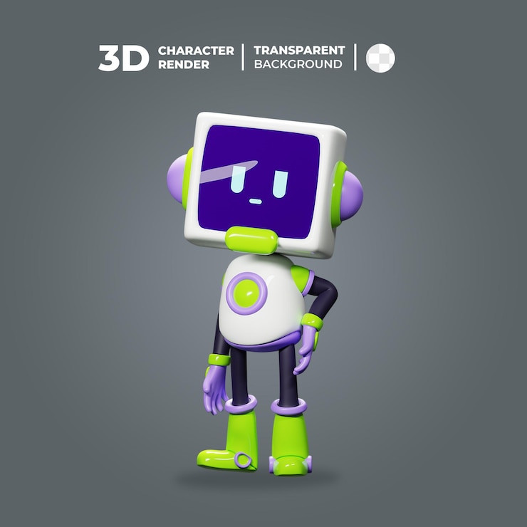 PSD 3d cute cool robot