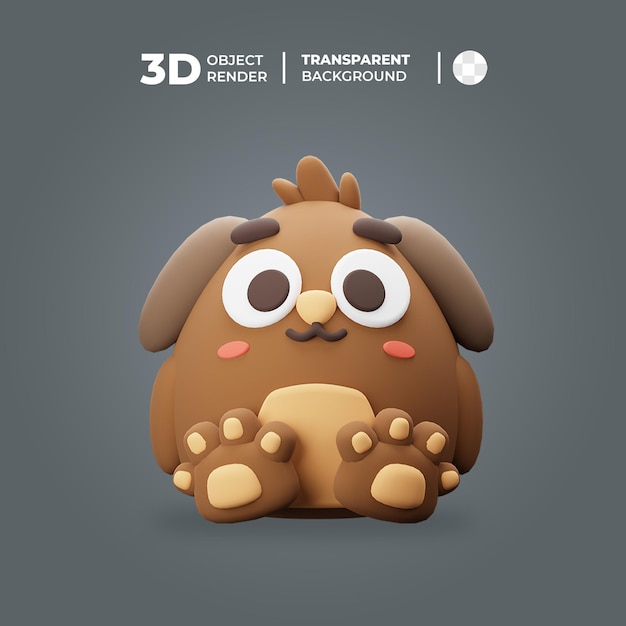 PSD personaggio dei cartoni animati di cane carino 3d