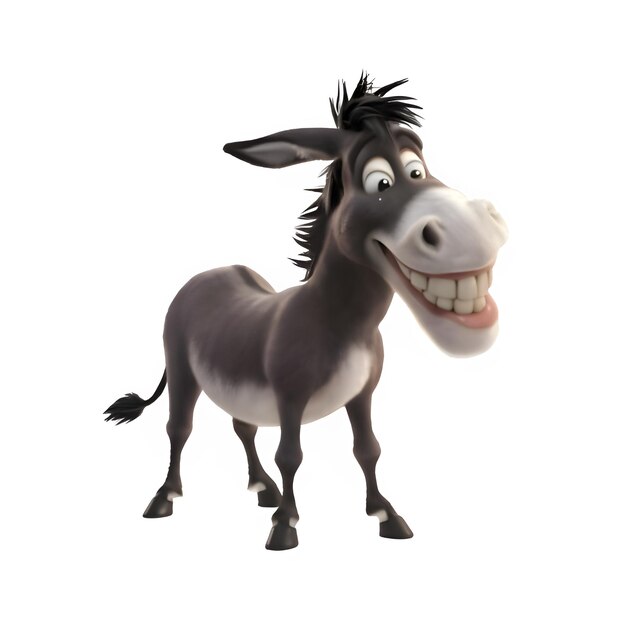 PSD 3d cute donkey