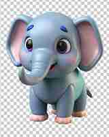 PSD 3d cute elephant png