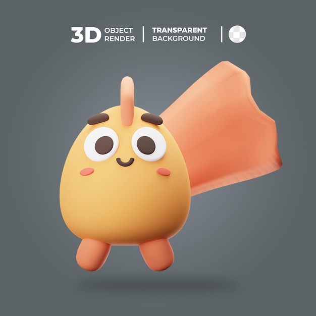 Personaggio dei cartoni animati di pesce carino 3d