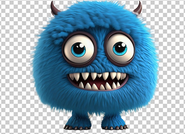 3d cute furry monster