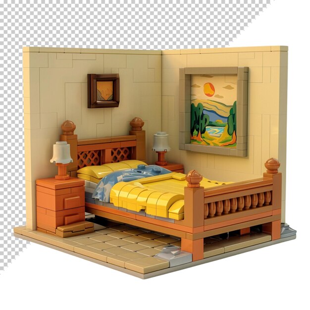 PSD 3d cute home geïsoleerd op een doorzichtige achtergrond