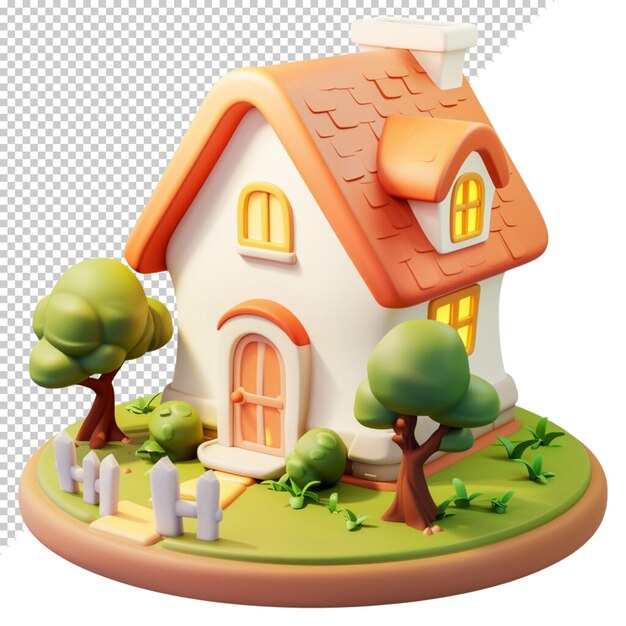 PSD 투명한 배경에 고립된 3d cute home