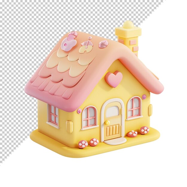 PSD 투명한 배경에 고립된 3d cute home