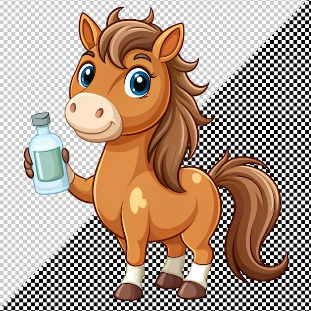 PSD 3d cute horse on transparent background