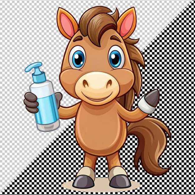 PSD 3d cute horse on transparent background