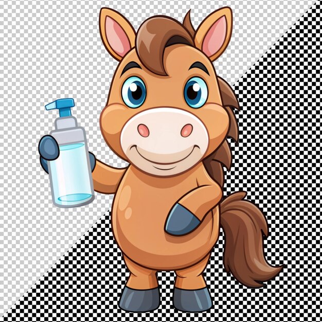 PSD 3d cute horse on transparent background