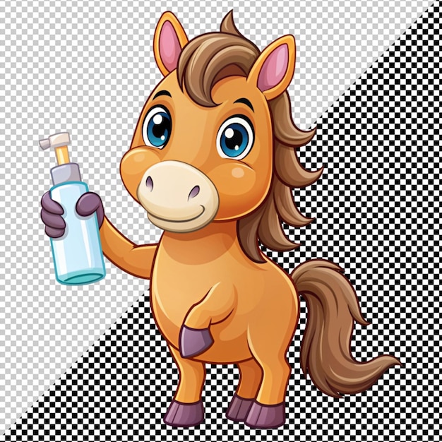 PSD 3d cute horse on transparent background