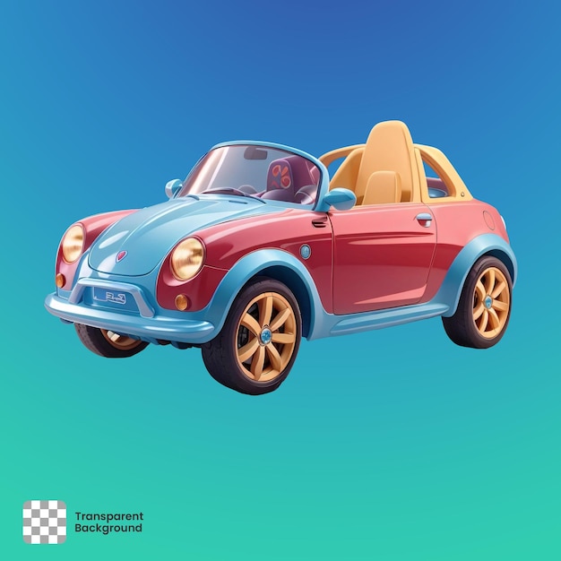 PSD 3d cute illustration of children's toy car