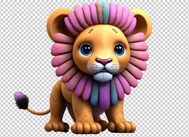 PSD 3d cute lion