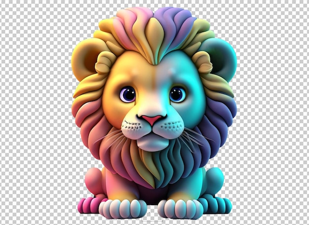 PSD 3d cute lion