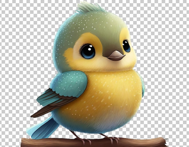 3d cute little bird