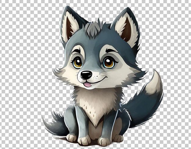 3d cute little wolf