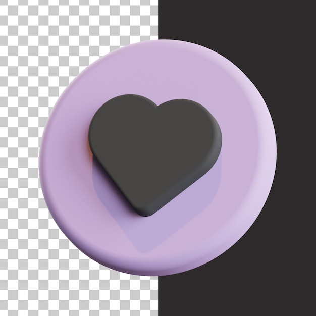 3d cute love icon