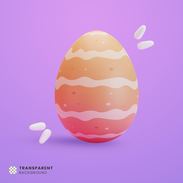 PSD 3d cute orange easter egg