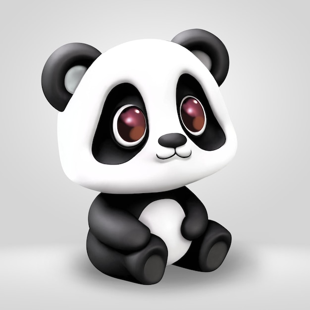 PSD illustrazione 3d di animali panda carini