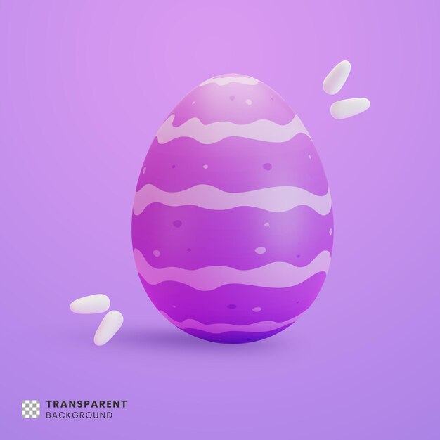 3d cute purple easter egg