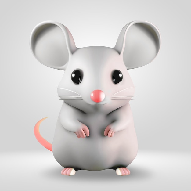 PSD 3d cute rat or mouse animal illustration