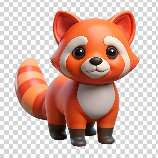 PSD 3d cute red panda isolated on transparent background