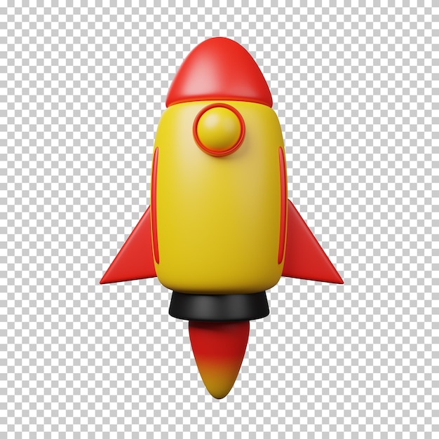 PSD 3d cute rocket launch