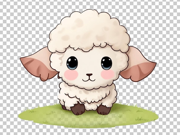 3d cute sheep with smiling face