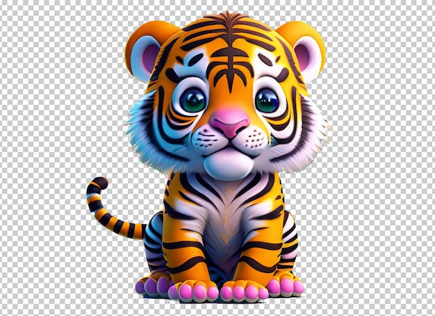 PSD 3d cute tiger