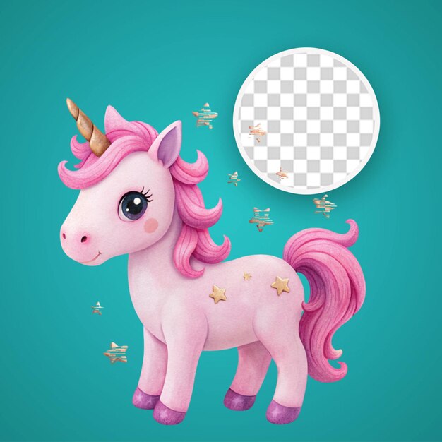 PSD unicorno carino in 3d