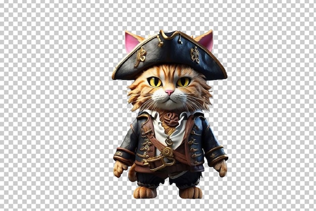 PSD 3d cute wearing pirate clothes