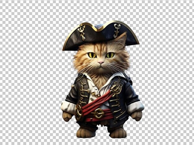 PSD 3d cute wearing pirate clothes