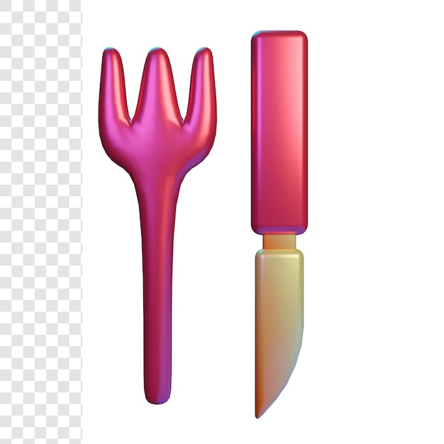 PSD 3d cutlery