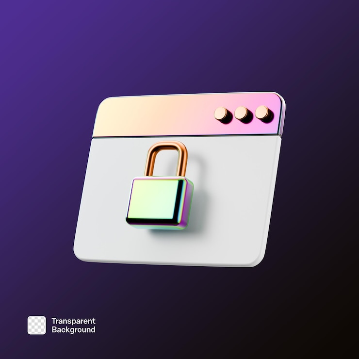 PSD 3d-икона кибербезопасности иллюстрация шаблон png