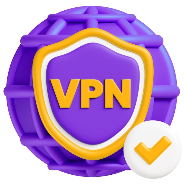 PSD 3d-иконка vpn для кибербезопасности