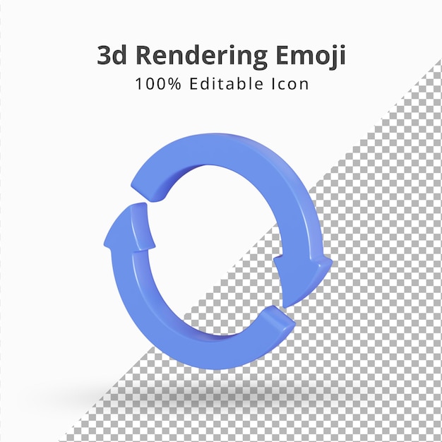 PSD 3d-cyclus richting pijl teken pictogram