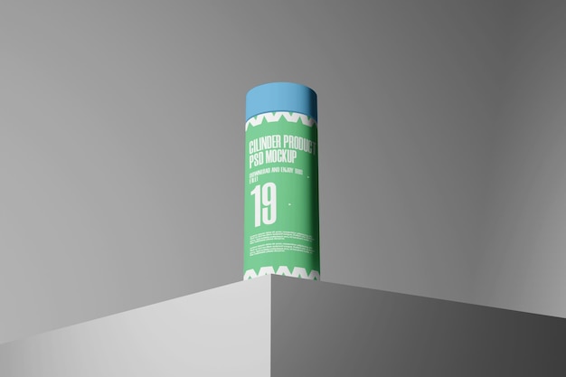 3d Cylinder Realistyczna Butelka Psd Mockup