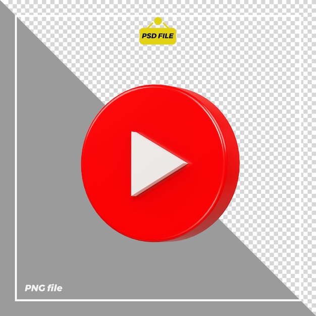 PSD Значок 3d cyrcle youtube