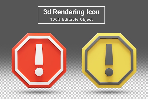 3d Czerwony Alert Ostrzeżenia Lub Ikona Renderowania Alertu Powiadomienia Dla Aplikacji Internetowych