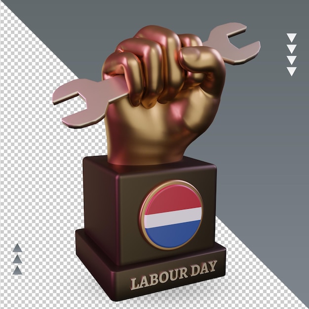 PSD 3d dag van de arbeid nederlandse vlag weergave linker weergave