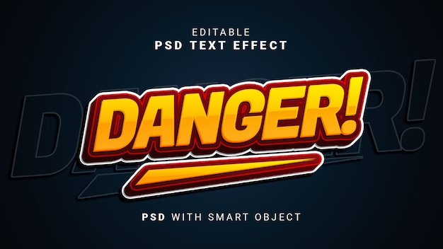 PSD 3d 危険テキスト効果