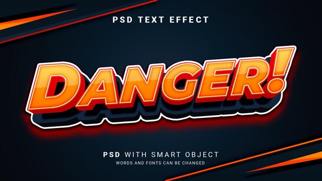 PSD 3d danger text effect