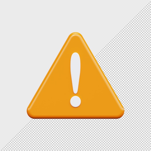 3D danger warning symbol