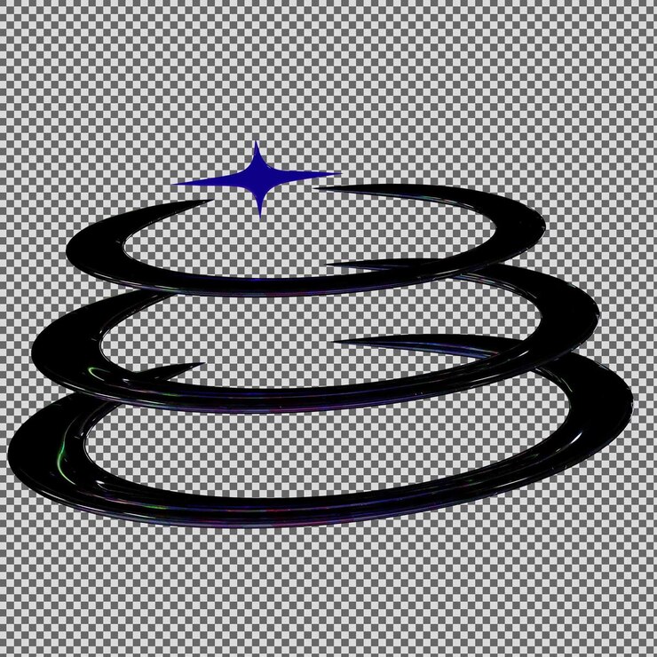 PSD 3d dark chrome purple light saver y2k element